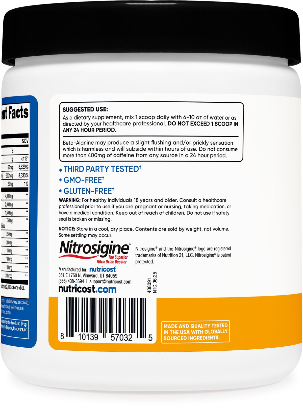 Pre-Workout Complex Powder Peach Mango 30 Servings V7546