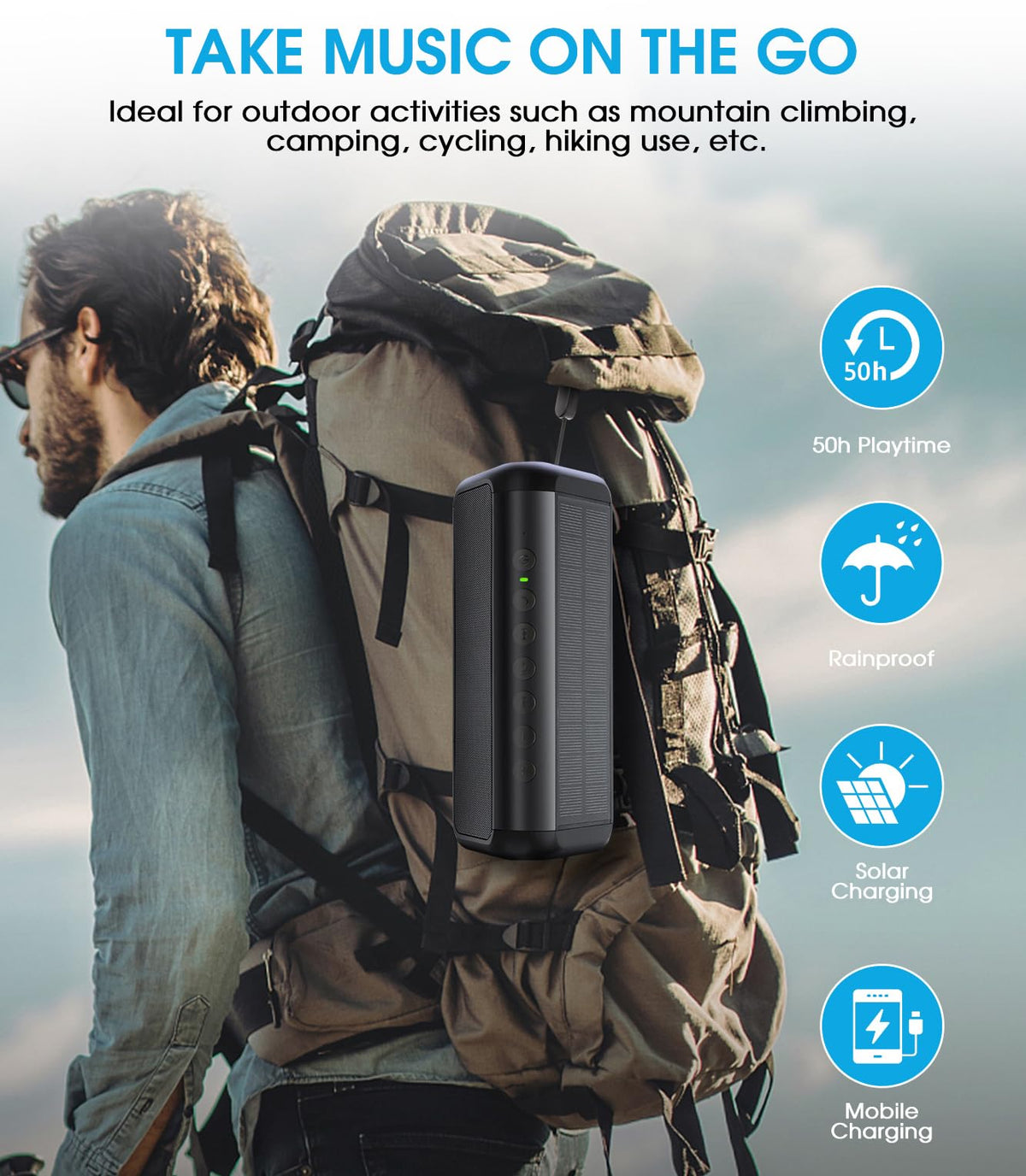 Portable Wireless Bluetooth Speaker with 50H Playtime L85063