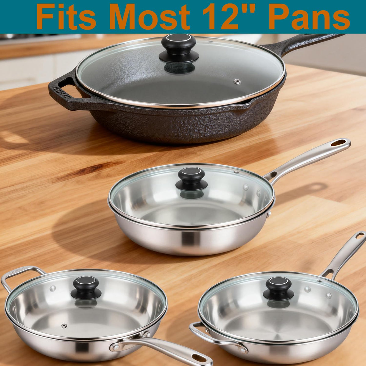 12 Inch Tempered Glass Lid for Frying Pan & Skillet O49410