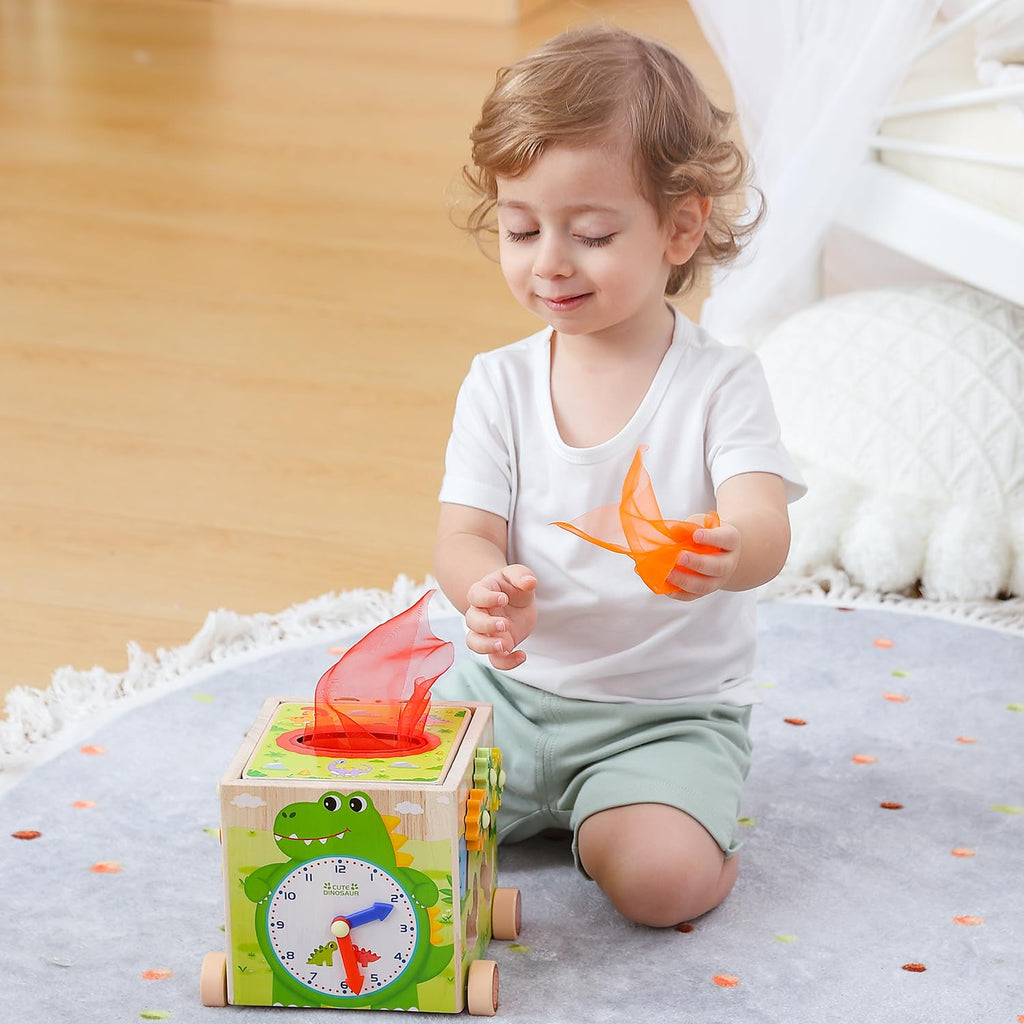 Montessori Wooden Activity Cube Toys F2729