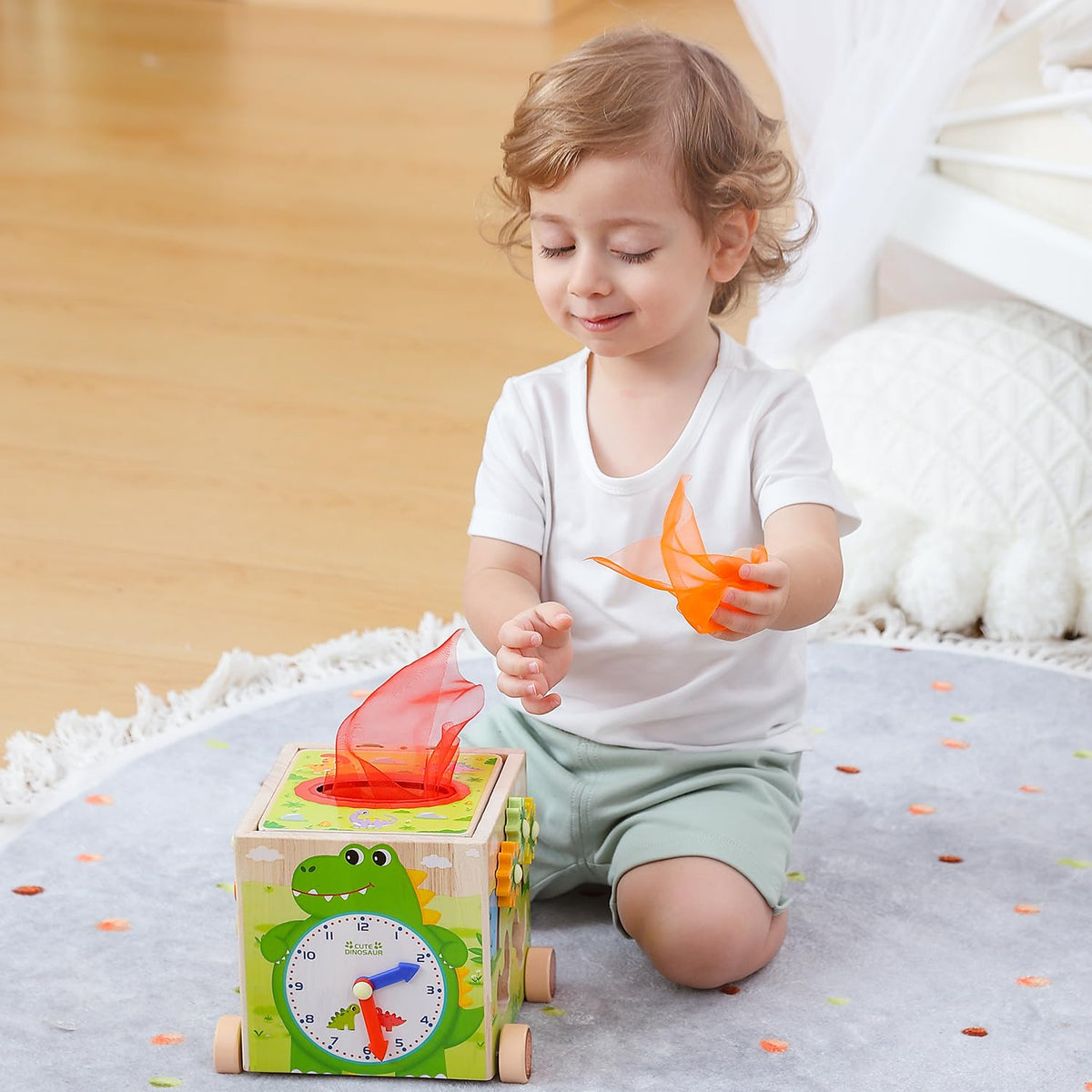 Montessori Wooden Activity Cube Toys F2729