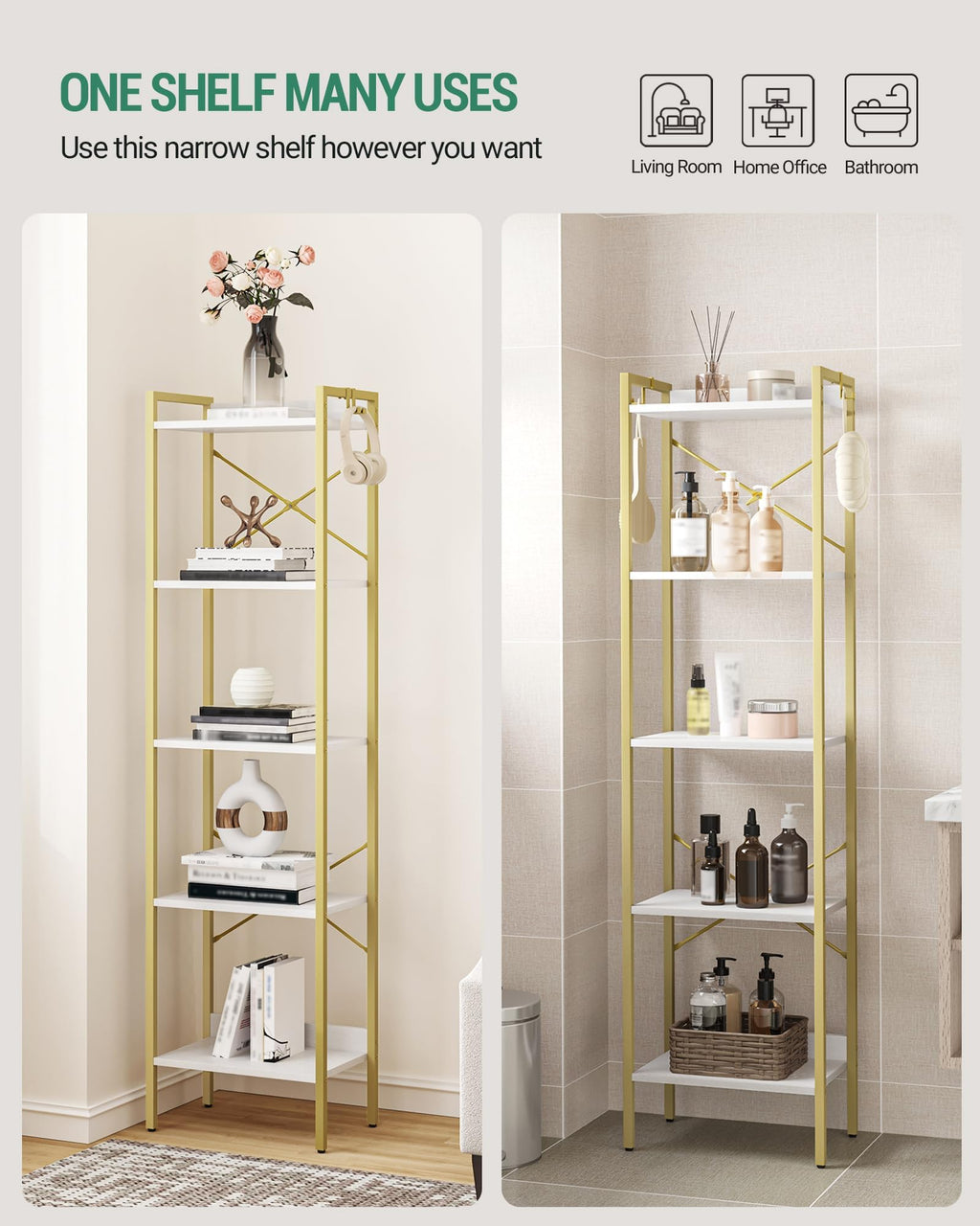 Bookshelf with 2 Hooks P8338