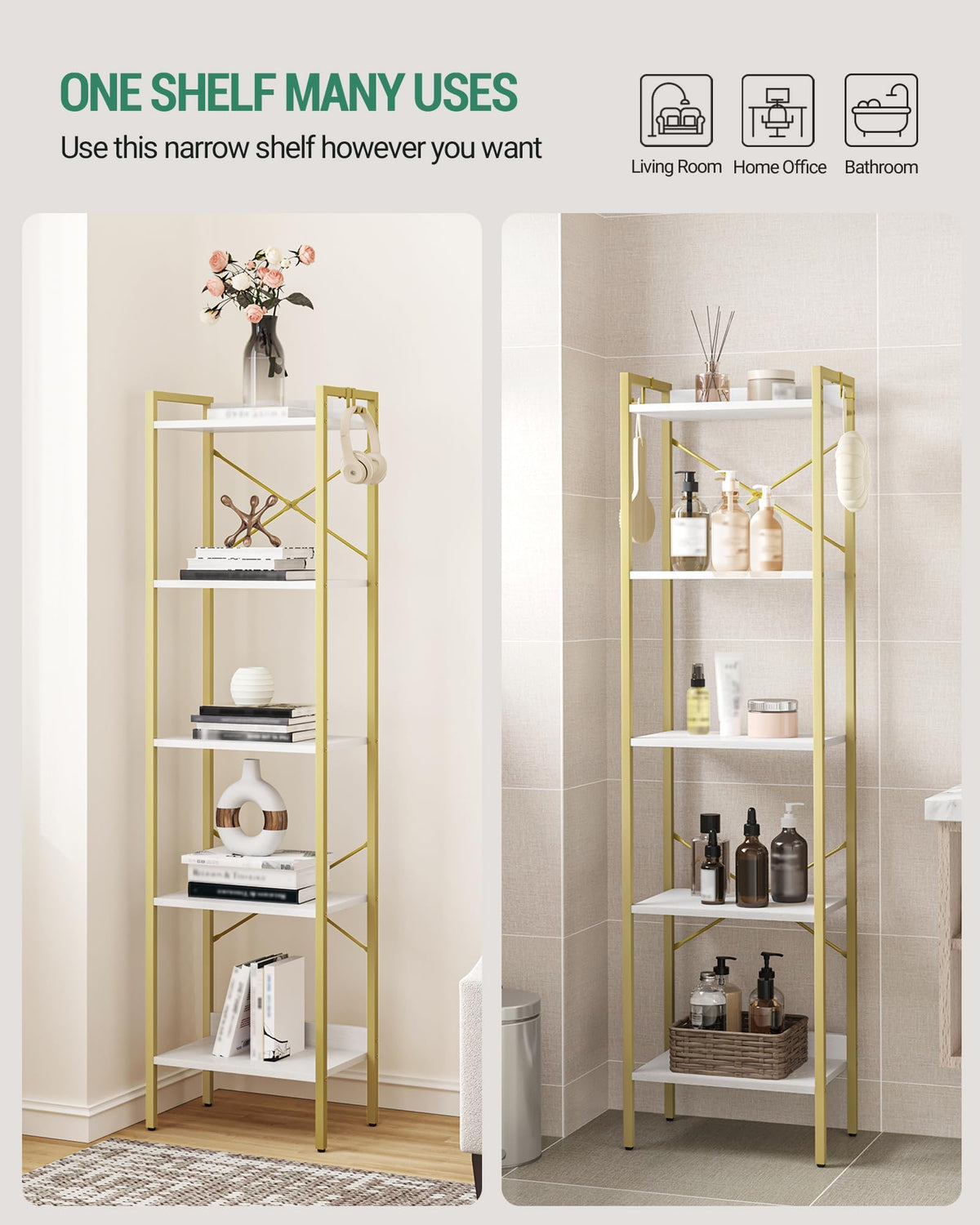 Bookshelf with 2 Hooks P8338