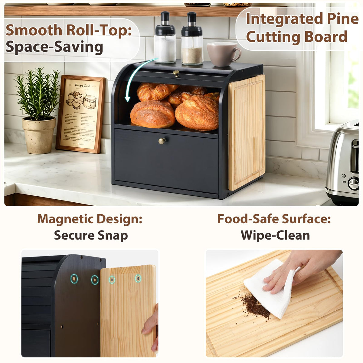 Wooden Bread Box Z575