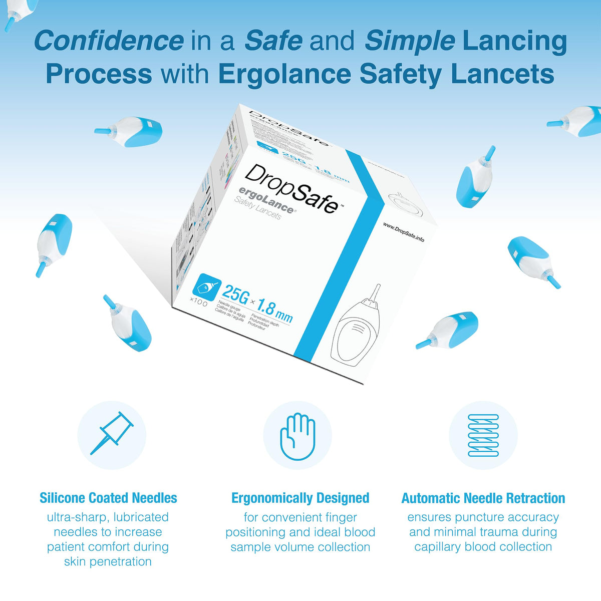 Diabetes Care Bundle: Safety Lancet 25G & Pen Needles 32G, 100ct Each F419795