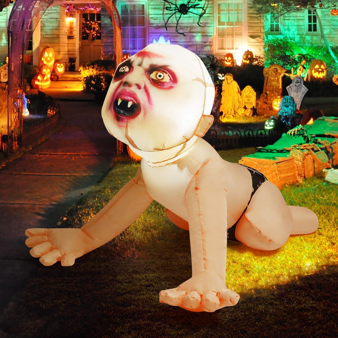 4 FT Inflatable Zombie with Built-in LEDs C2186