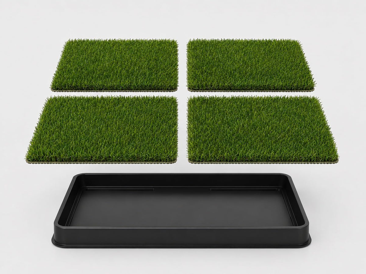 Artificial Grass Dog Potty with Tray & 4 Reusable Turf Pads S9090
