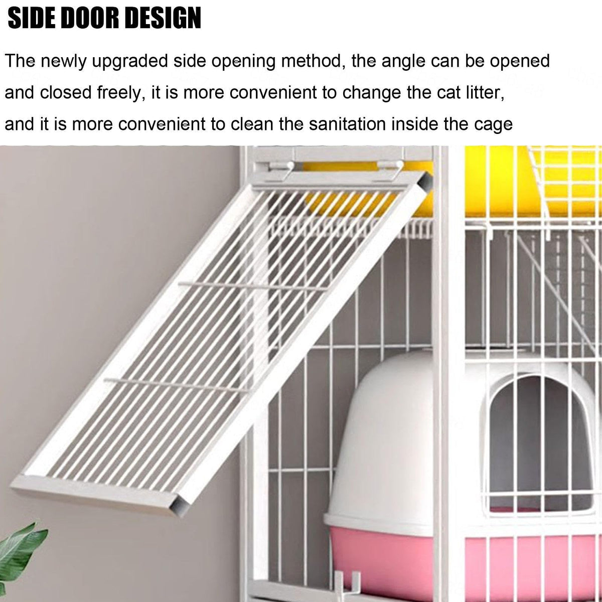 Small Animal Cage with Hammock, Pull Out Tray, Black B47138