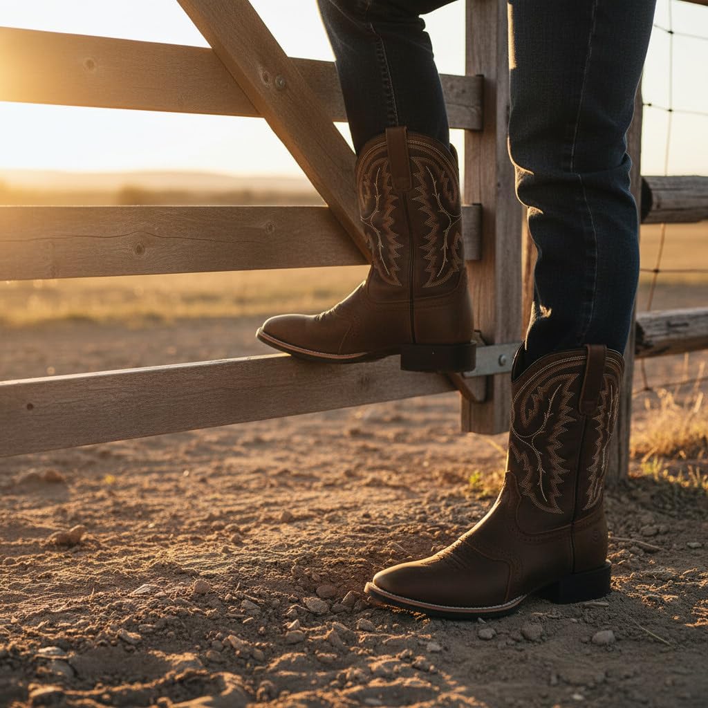 Western Cowboy Boots Square Toe with Embroidery A670862