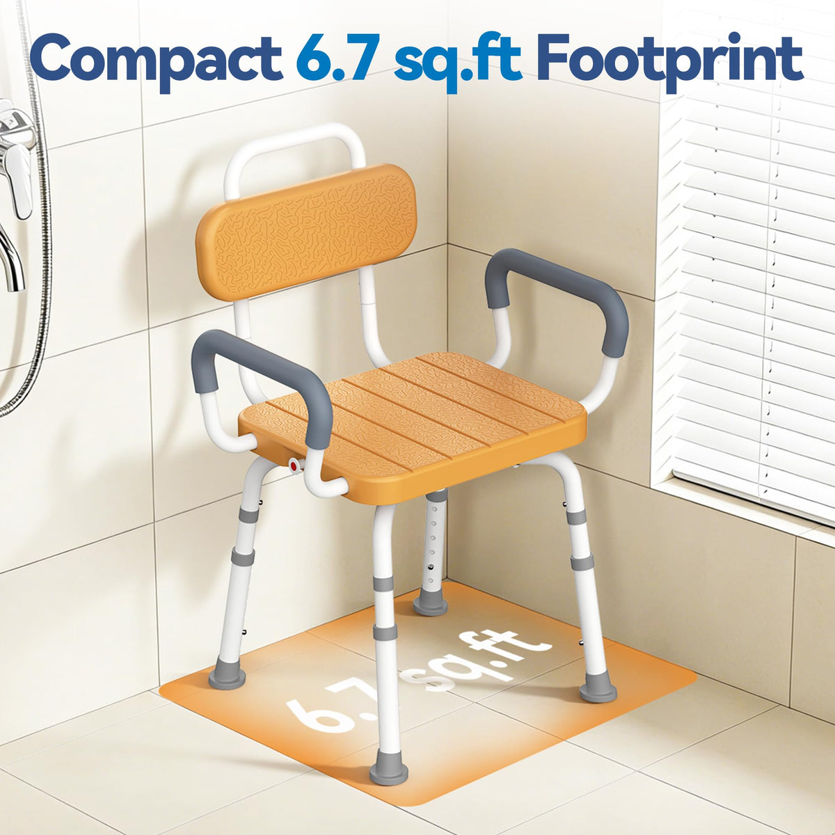Swivel Shower Chair with Removable Arms & Back G359