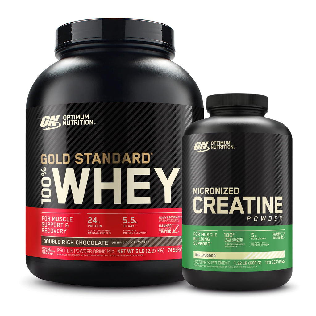 Double Rich Chocolate Whey Protein Powder with Unflavored Creatine Monohydrate E6579