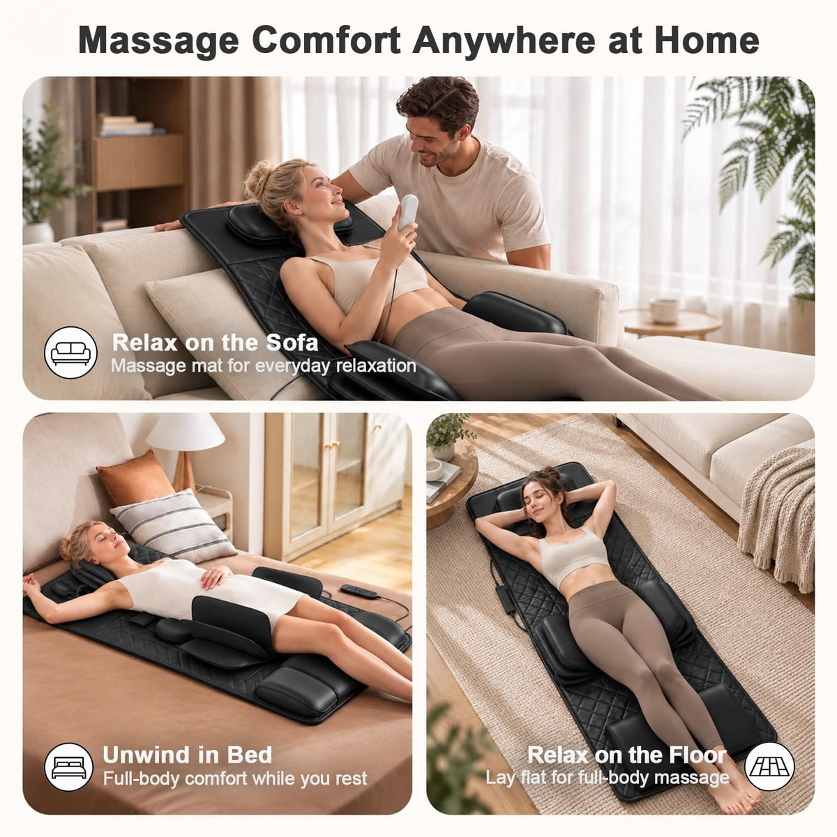 Foldable Full Body Massage Mat with Heat O3100
