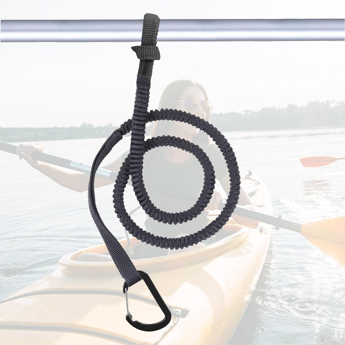 Kayak Paddle Leash 3-7 ft Stretchable Strap Lanyard N59938