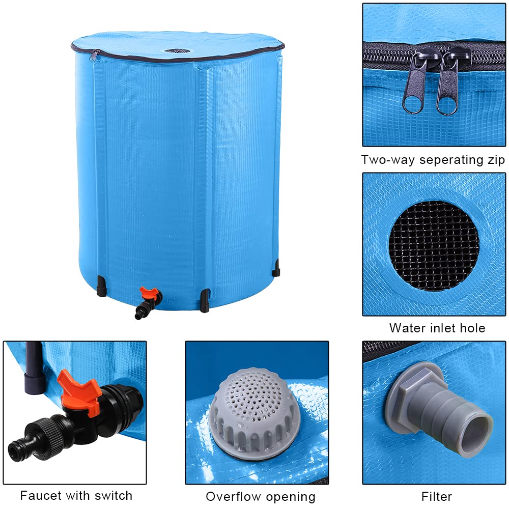 50 Gallon Blue Collapsible Rain Barrel I33087