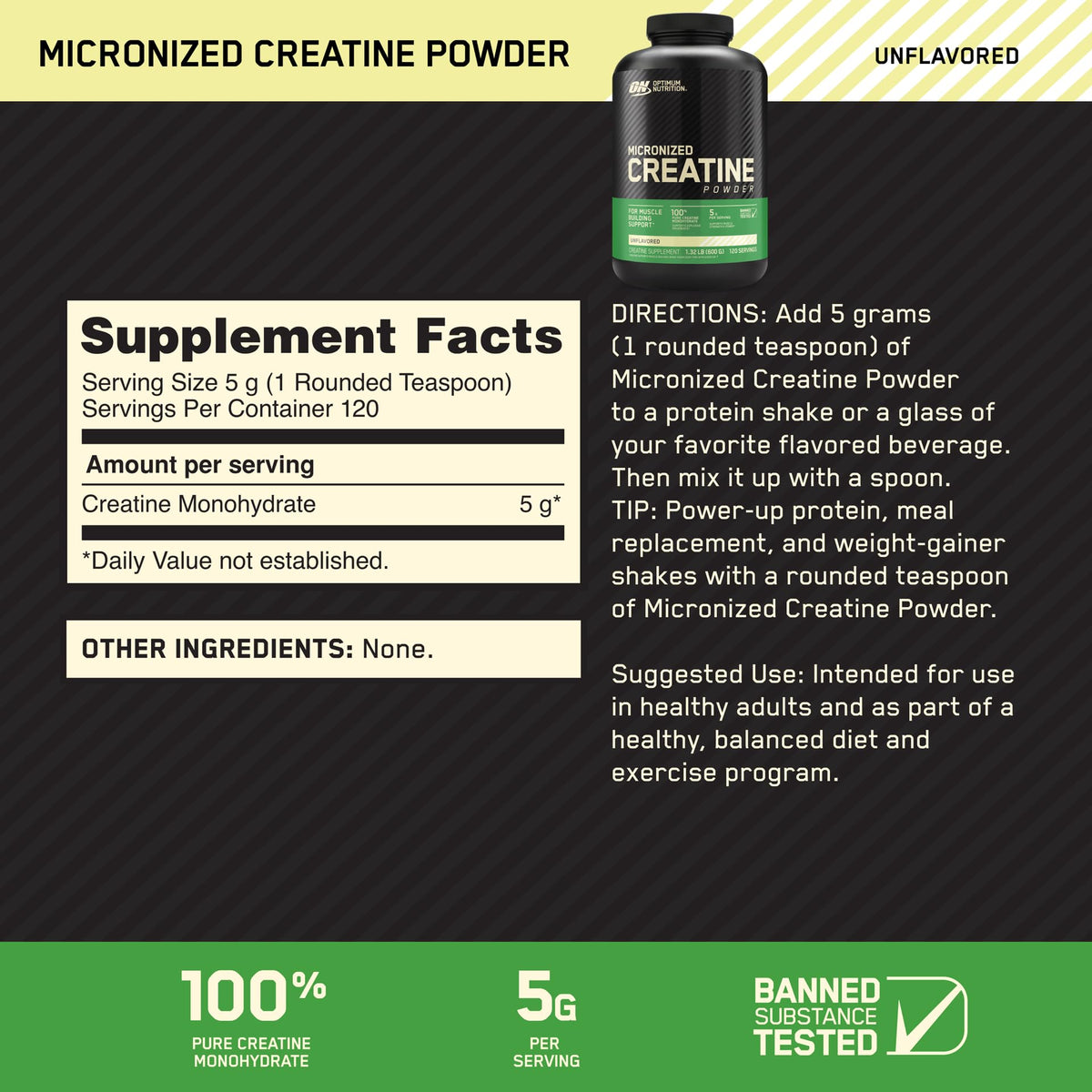 Double Rich Chocolate Whey Protein Powder with Unflavored Creatine Monohydrate E6579