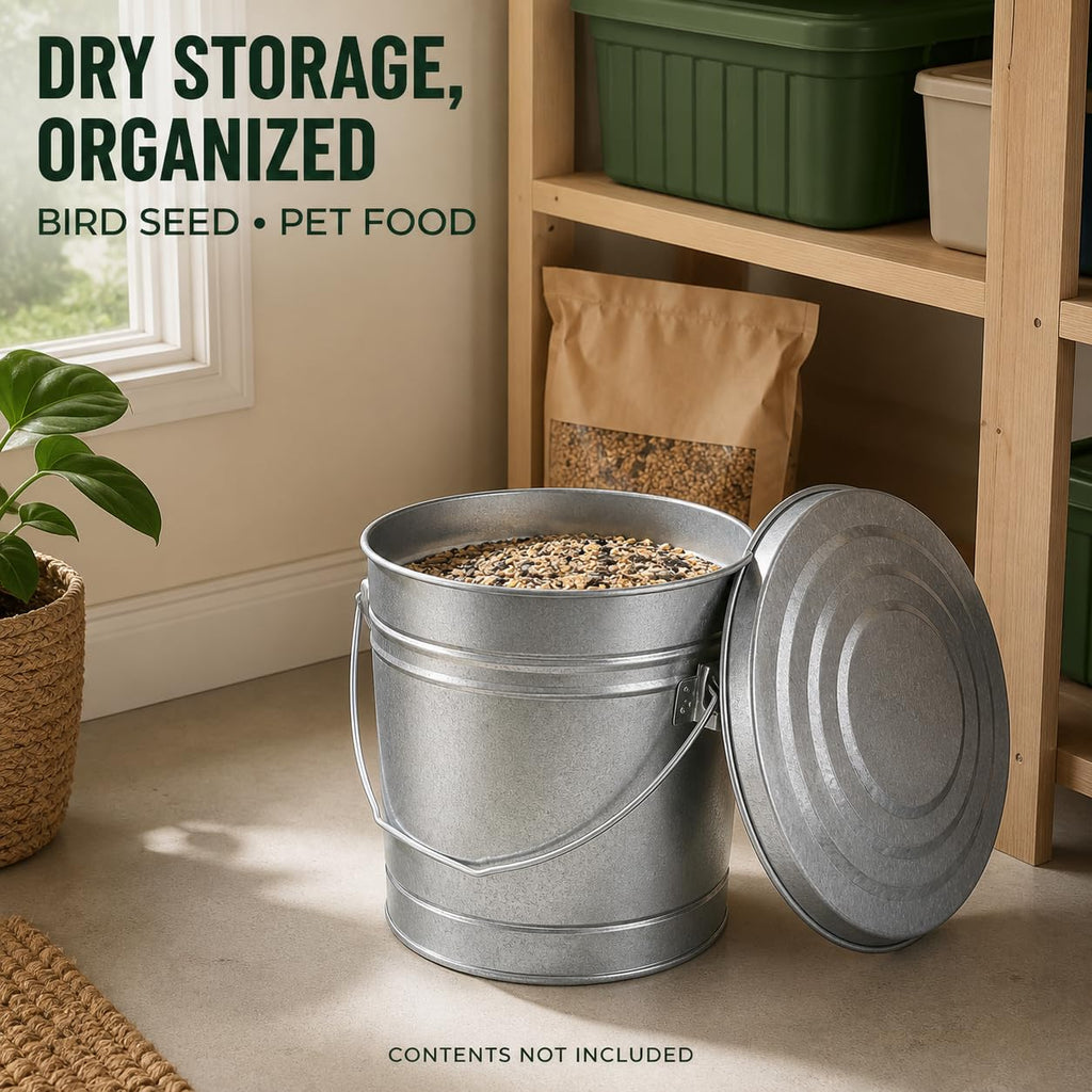 6 Gallon Galvanized Steel Can with Locking Lid C34742