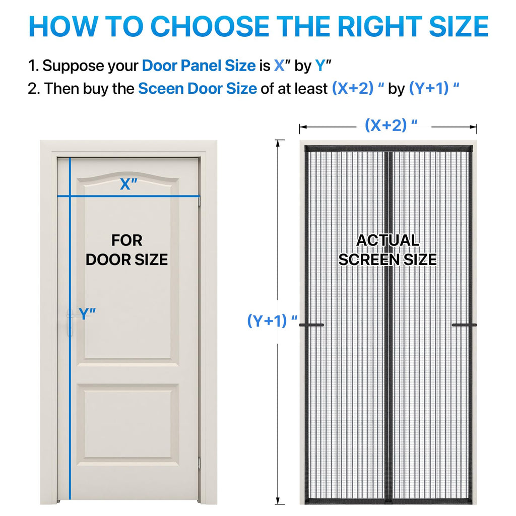 Magnetic Closure Fiberglass Screen Door Mesh 36 Inch X 82 Inch O78764