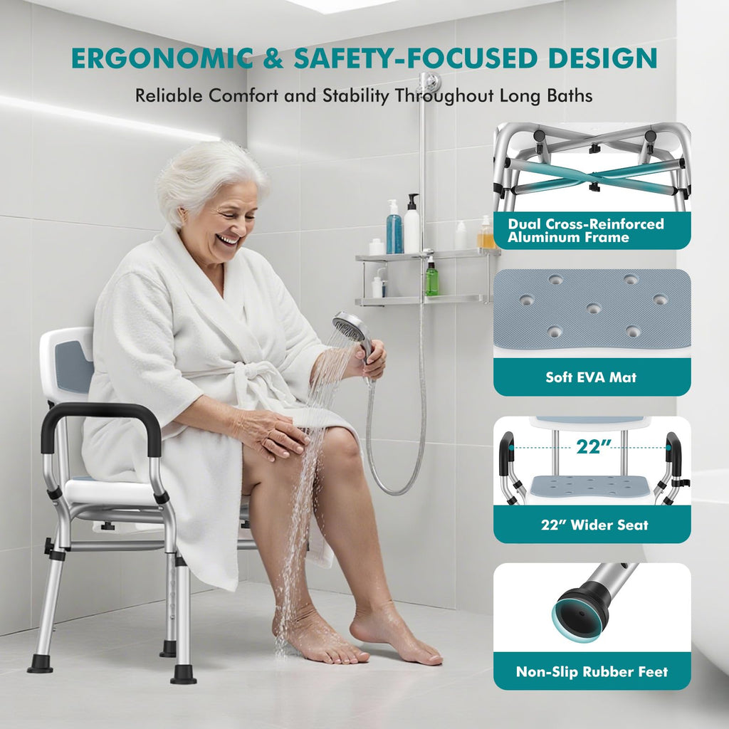 Shower Chair with Removable Arms and Back O5103