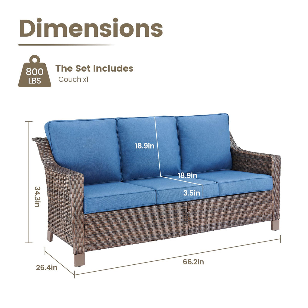 Brown PE Wicker Outdoor Sofa N19340