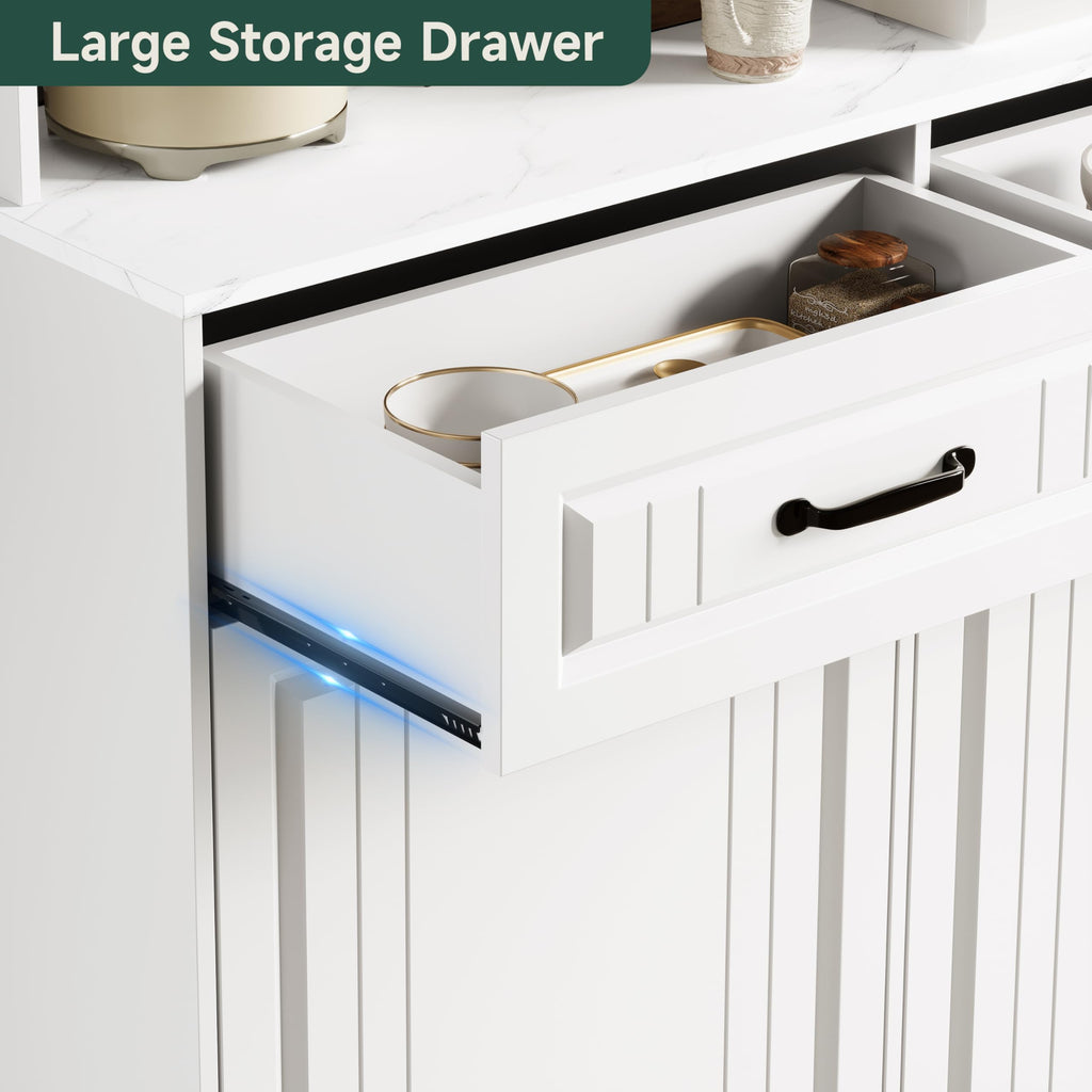 Tilt Out Trash Can Cabinet with Power Outlet H9354