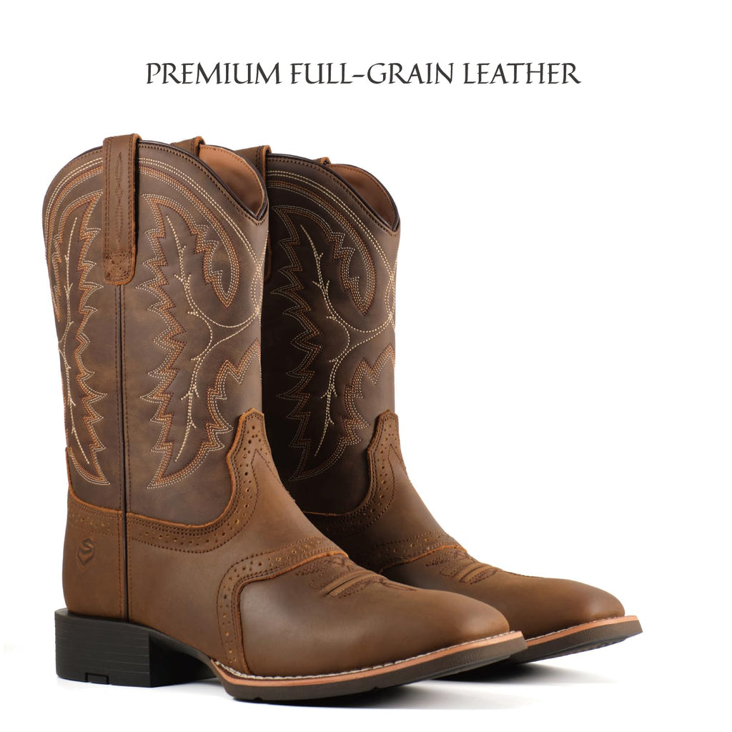 Western Cowboy Boots Square Toe with Embroidery A670862