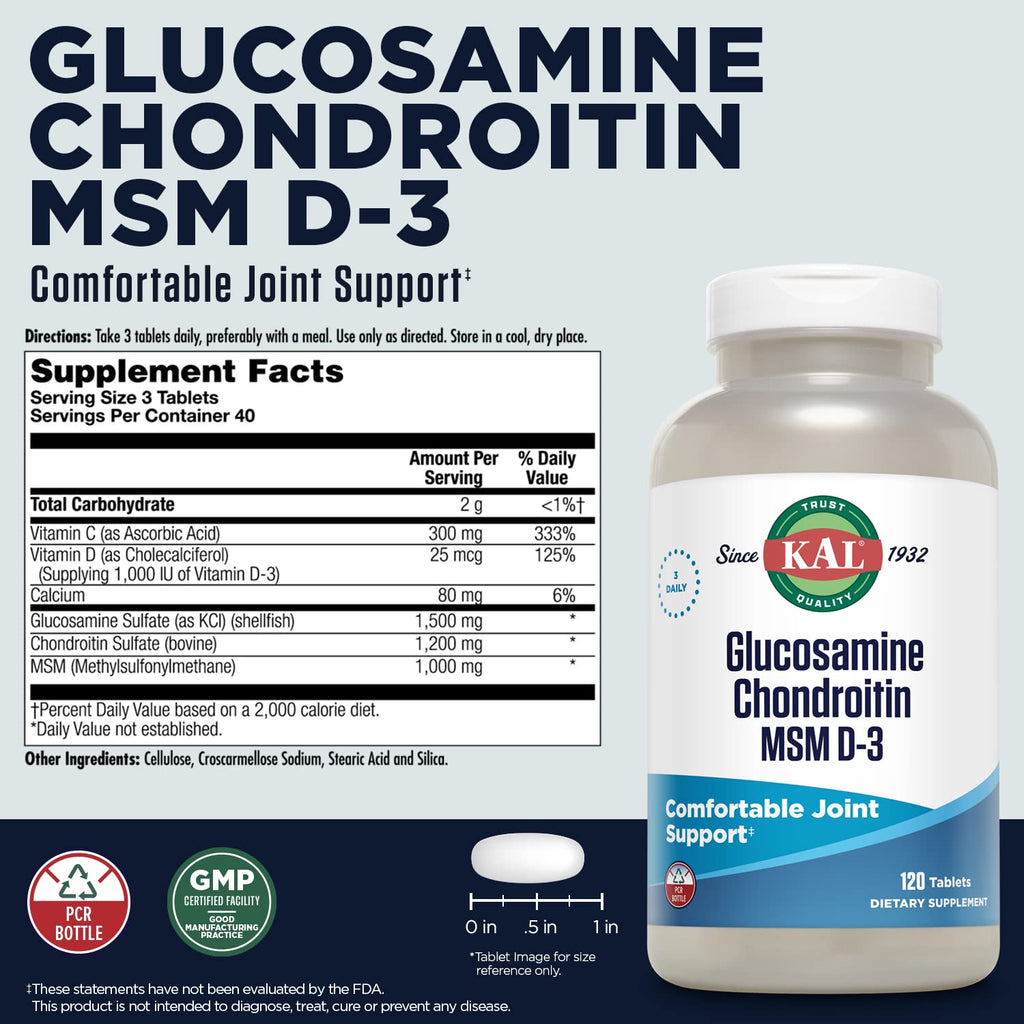 Glucosamine Chondroitin MSM D3 120 Tablets H3694
