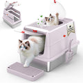 XL Stainless Steel Cat Litter Box with Lid W86488