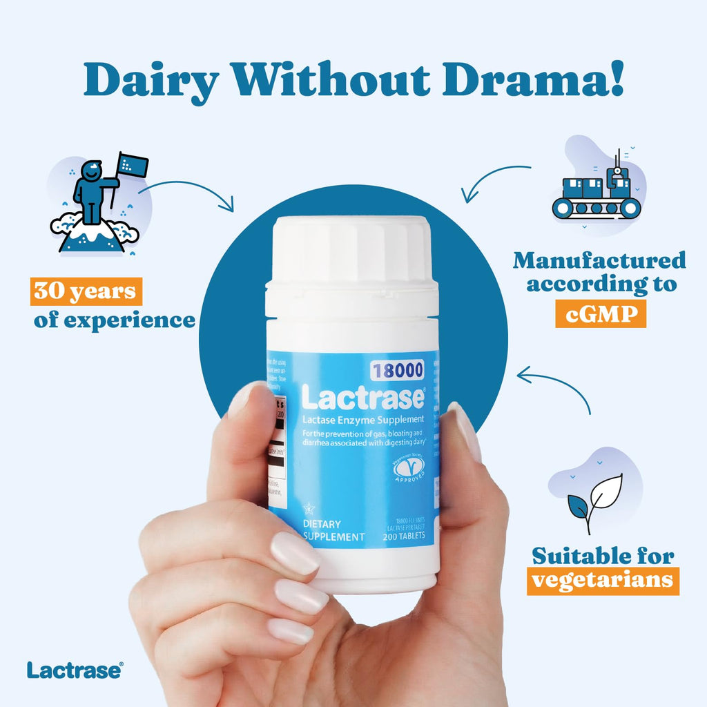 Extra Strength 18,000 FCC Lactase Units 200 Fast-Acting Pills N6137