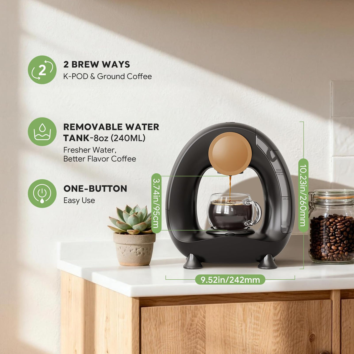 Single Serve Coffee Maker Black F665166