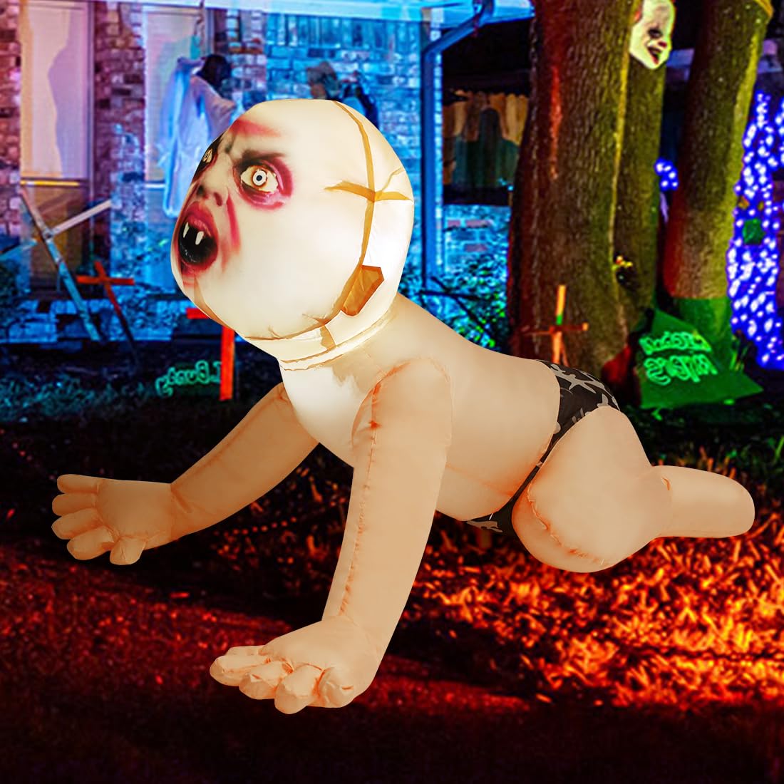4 FT Inflatable Zombie with Built-in LEDs C2186