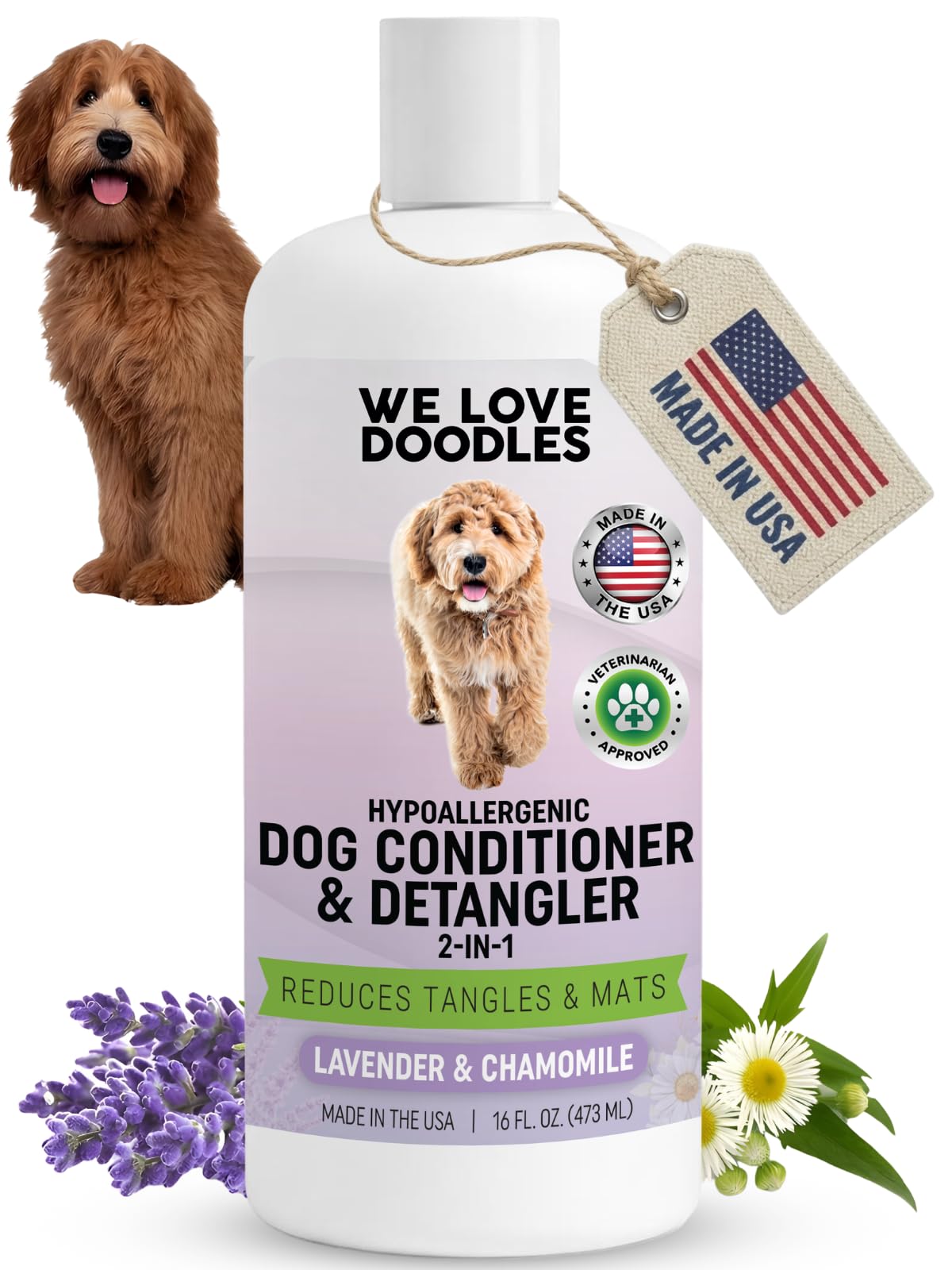 2-in-1 Dog Conditioner & Detangler, Lavender, 16OZ B3170