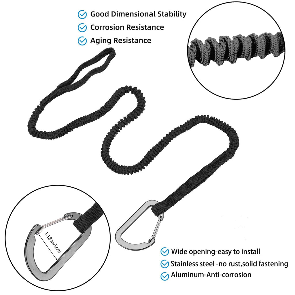Kayak Paddle Leash 3-7 ft Stretchable Strap Lanyard N59938
