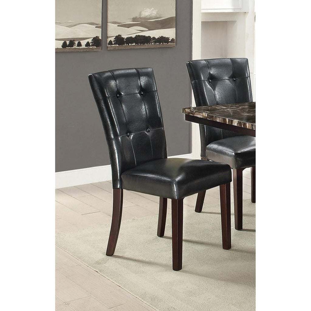 Black Faux Leather Parson Chairs Set of 2 H760897