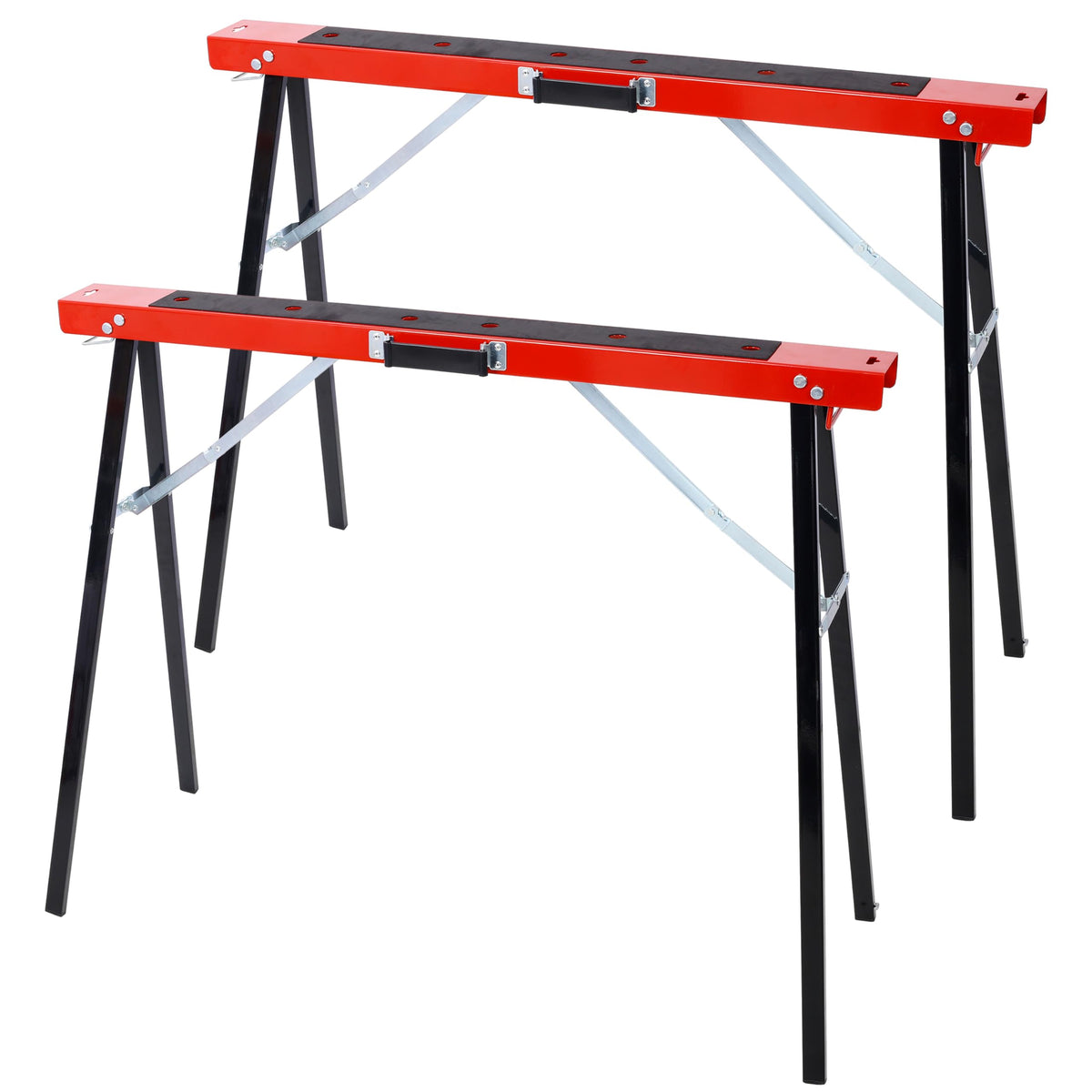 2 Pack Folding Steel Saw Horses 550lbs Capacity E4653