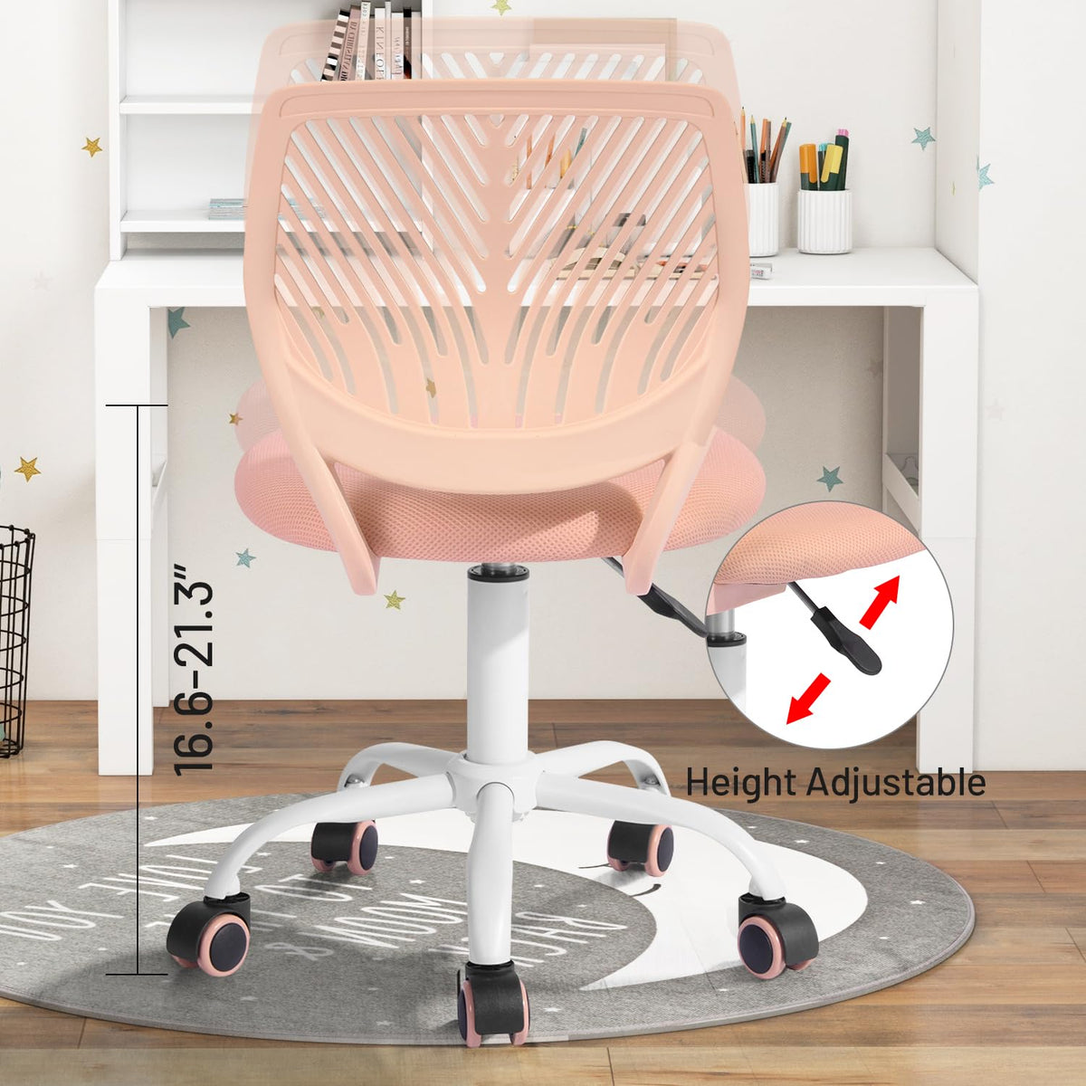 Armless Adjustable Swivel Mesh Task Chair T5543