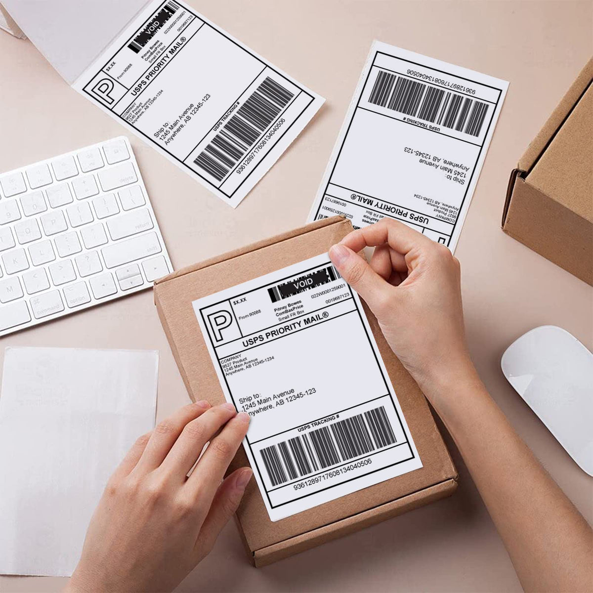 4 x 6 White Perforated Direct Thermal Labels, 1000 per Stack Y58743
