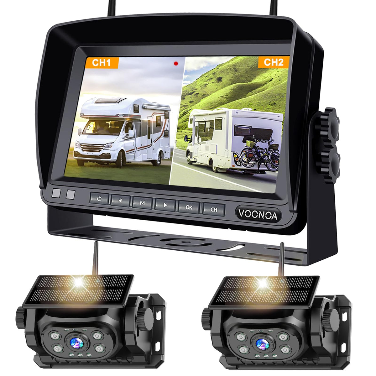 Magnetic Wireless Backup Camera with 7'' HD 1080P DVR Monitor System W139073