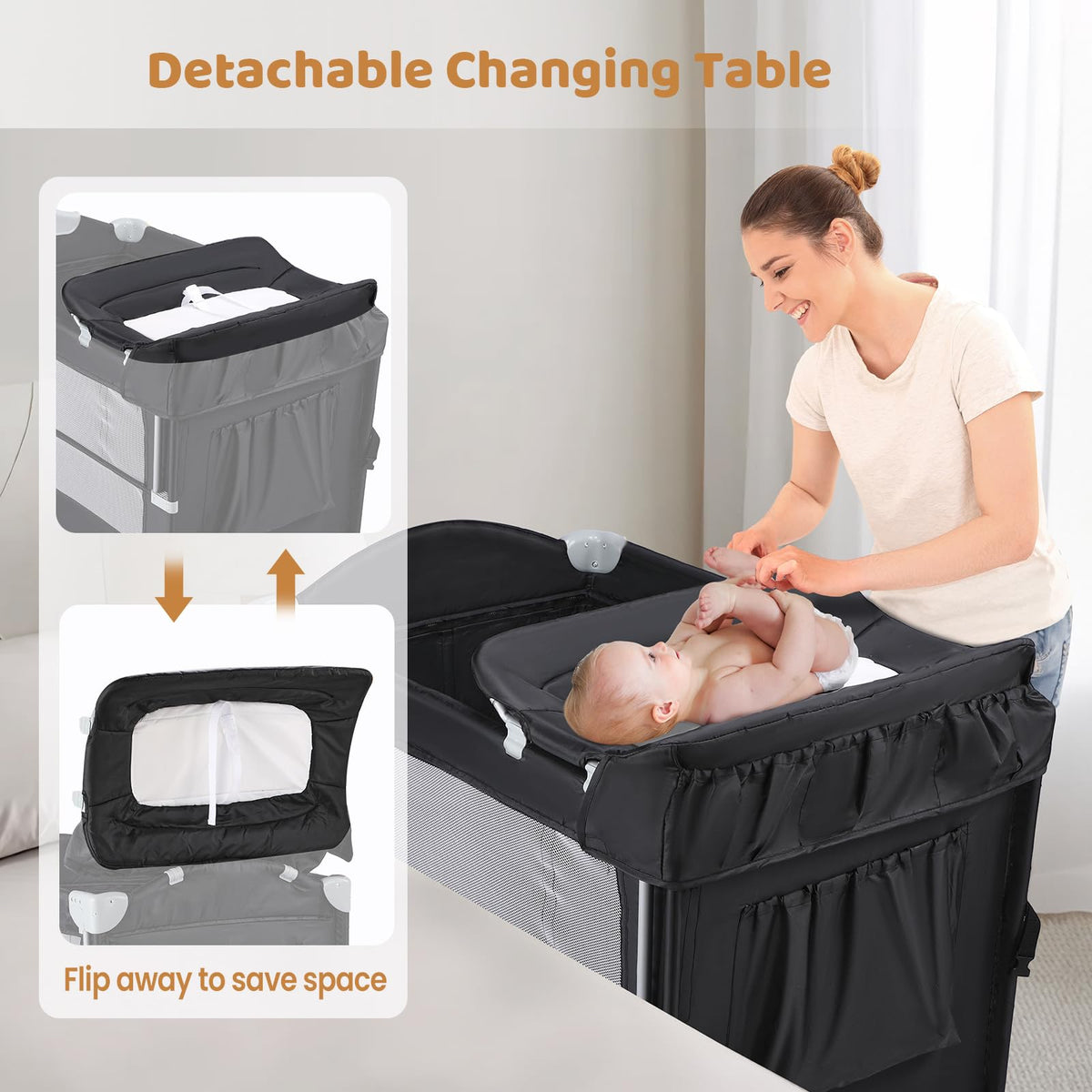 5-in-1 Pack and Play with Bassinet and Changing Table O7158