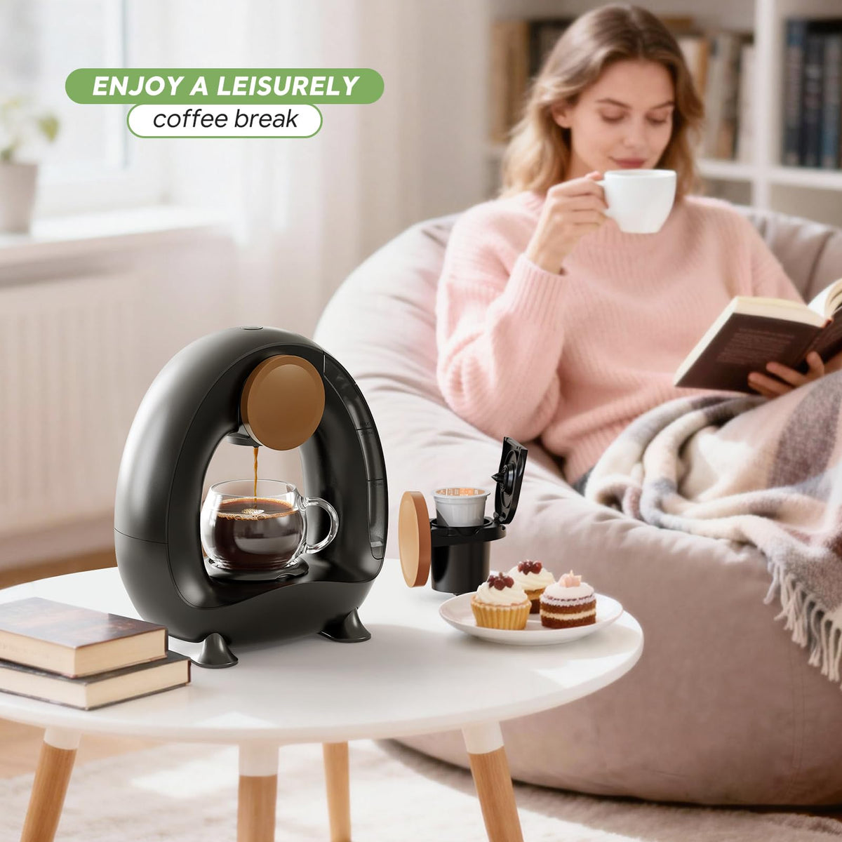 Single Serve Coffee Maker Black F665166