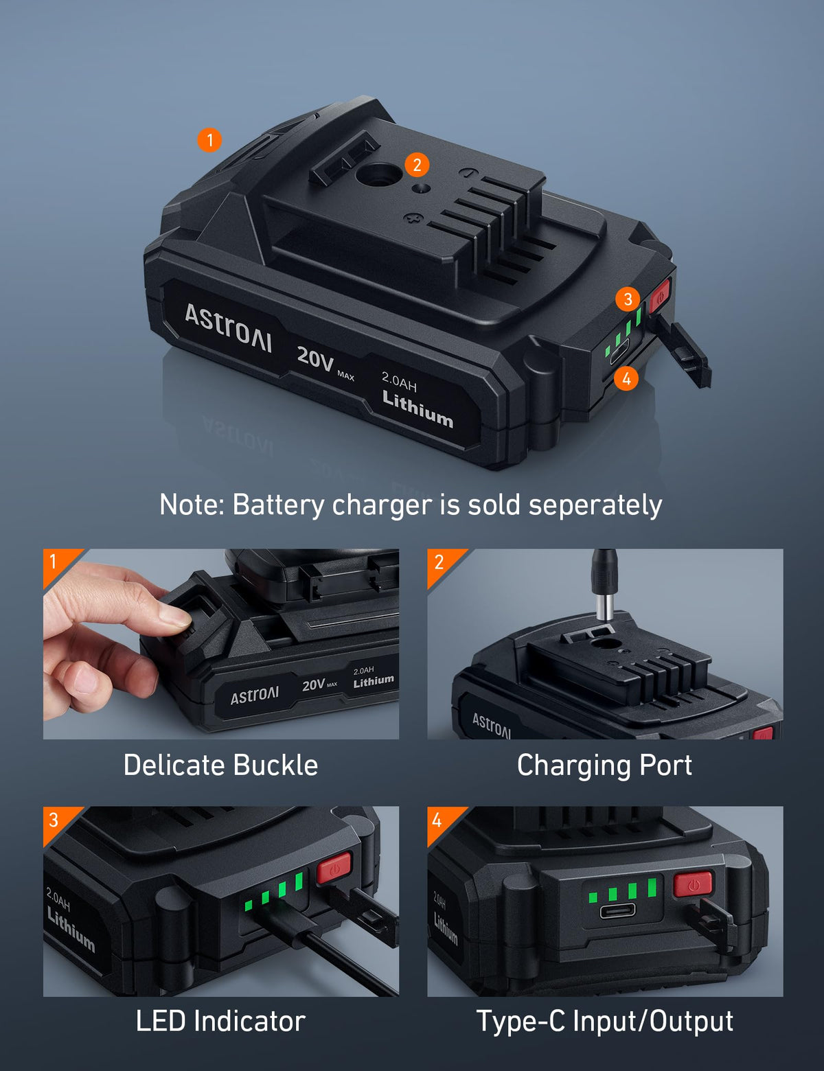 20V MAX Rechargeable Li-ion Battery O134