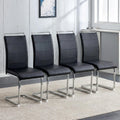 Black Faux Leather Dining Chairs Set of 4 H86200