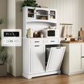 Tilt Out Trash Can Cabinet with Power Outlet H9354
