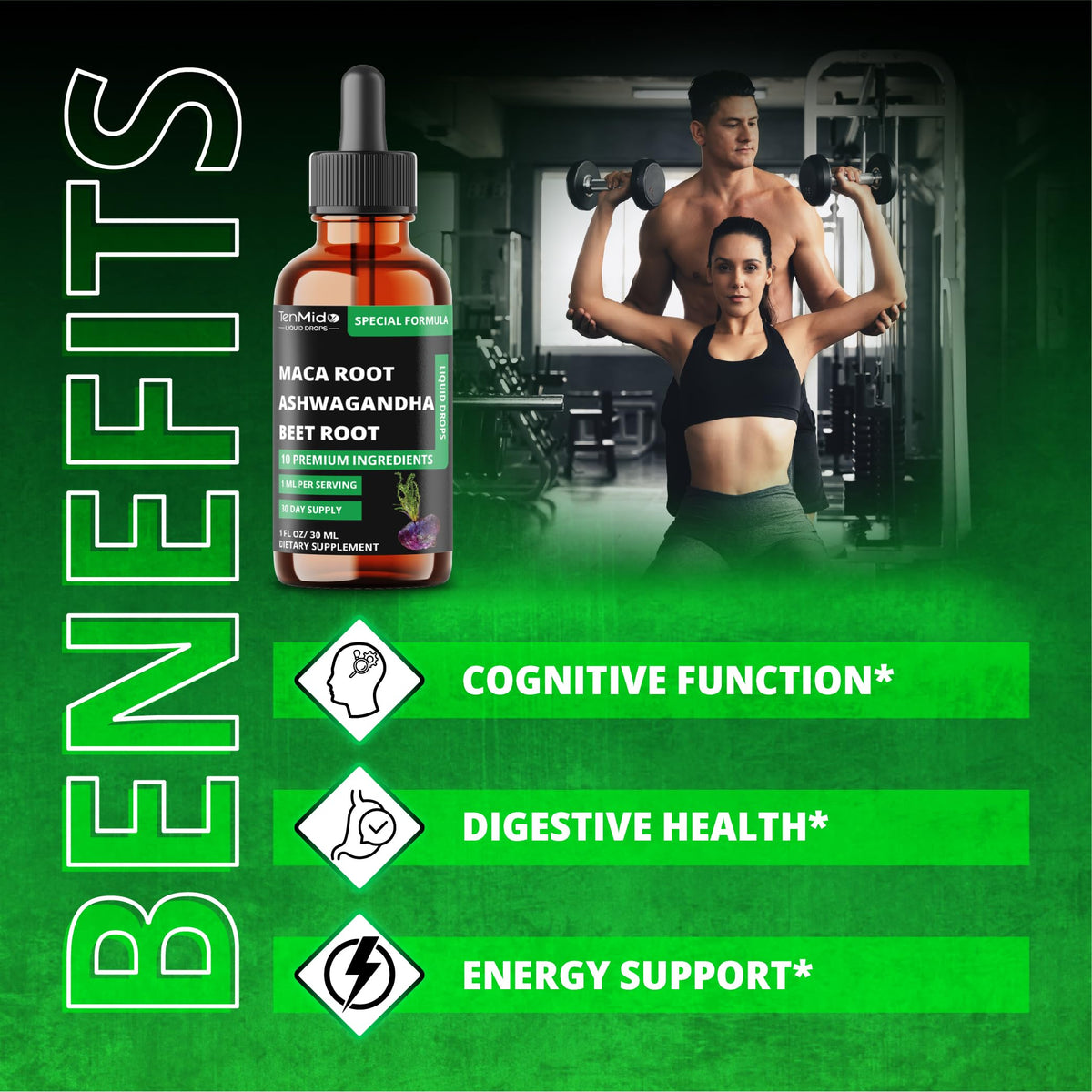 Maca Liquid Drops with Ashwagandha, Fenugreek, Beet Root, L-Arginine, Turmeric, Ginseng P26531