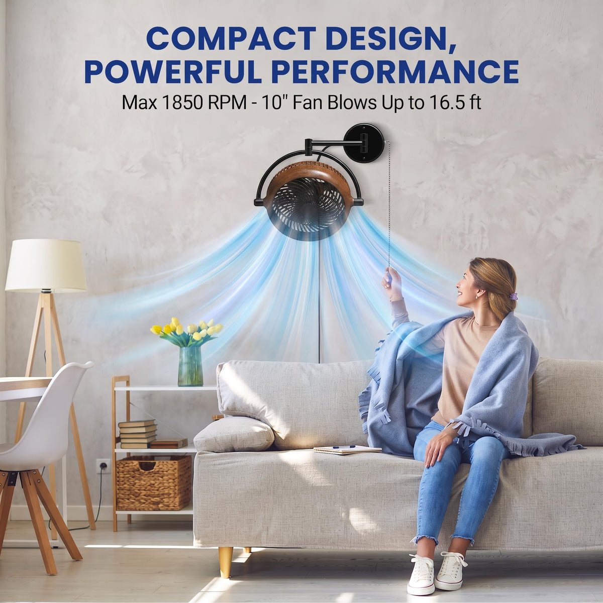10 Inch Oscillating Wall Mount Fan K953