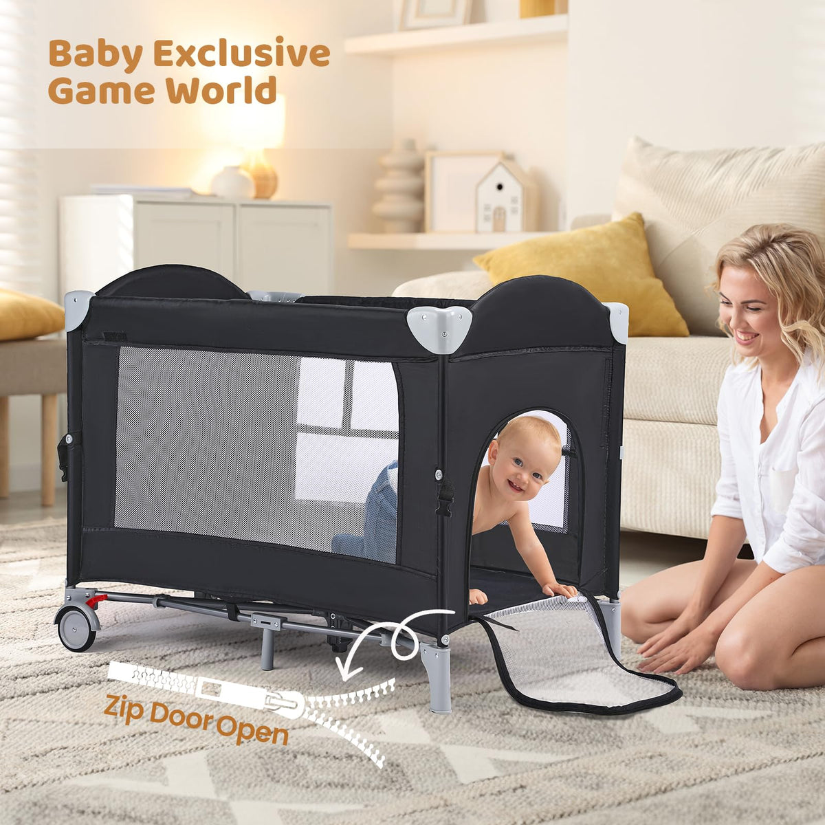 5-in-1 Pack and Play with Bassinet and Changing Table O7158