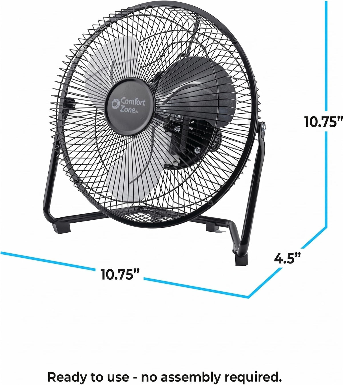 9 inch 3 Speed Metal Floor or Table Fan with Carry Handle W35465