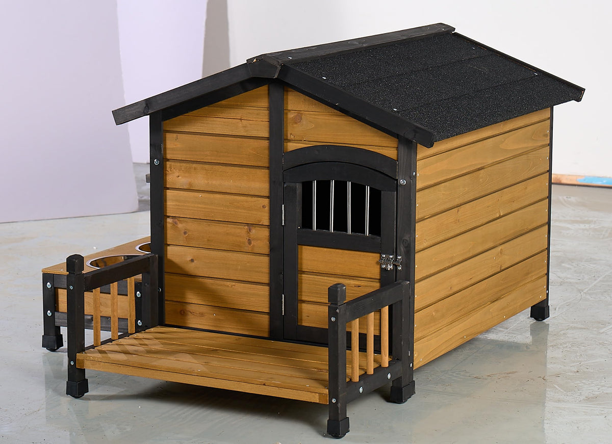Large Wooden 2-Tier Rabbit Cage with Waterproof Roof T671392
