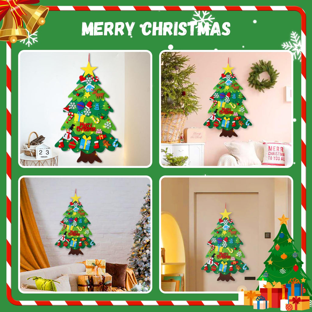 Felt Christmas Tree with 34 Ornaments V8236