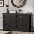 Black 6 Drawer Wood Dresser H532