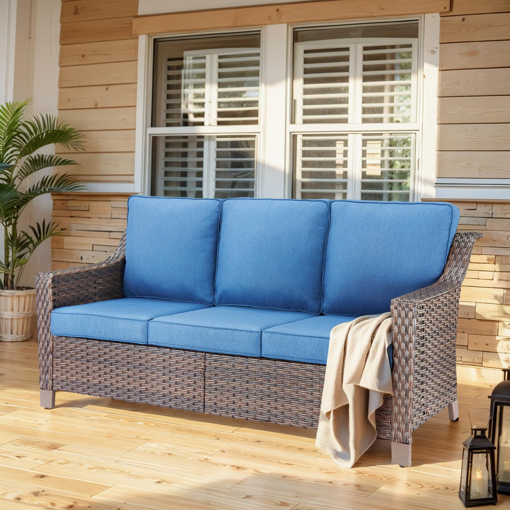 Brown PE Wicker Outdoor Sofa N19340